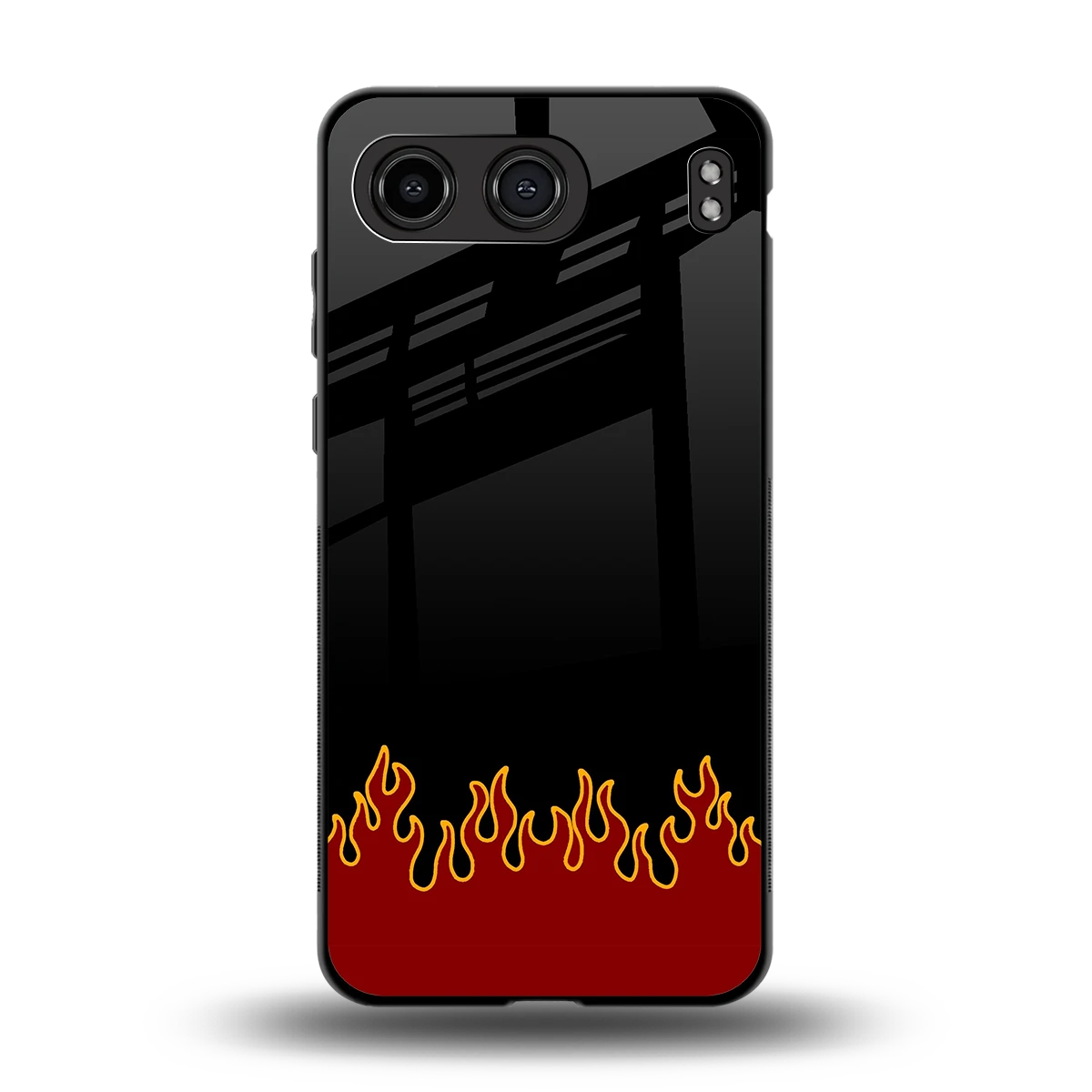 Retro Red Flames back phone cover | glass case for oneplus nord 4