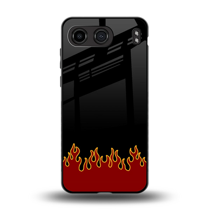 Retro Red Flames back phone cover | glass case for oneplus nord 4