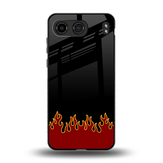 Retro Red Flames back phone cover | glass case for oneplus nord 4
