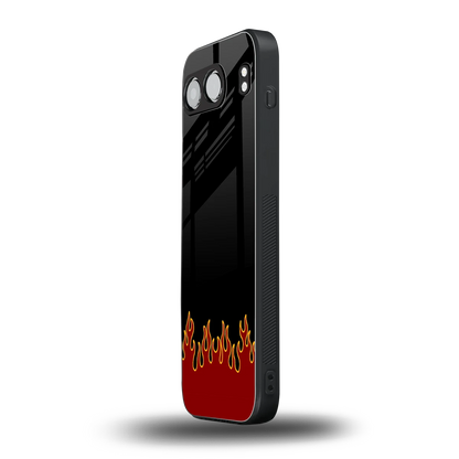 Retro Red Flames oneplus nord 4 mobile cover | shockproof glass phone case
