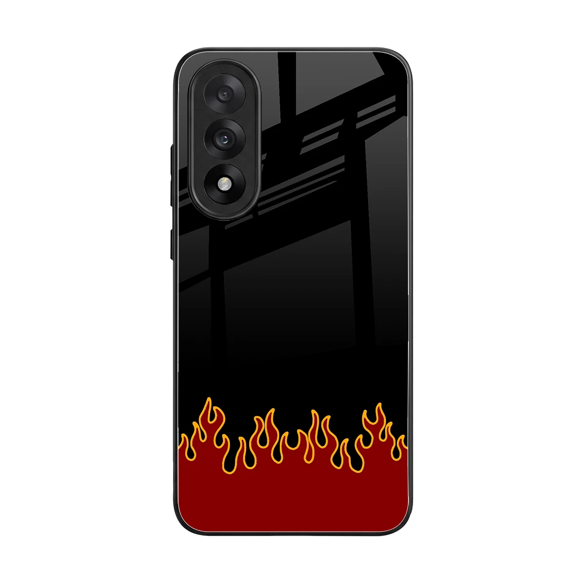 Retro Red Flames back phone cover | glass case for oneplus nord 5