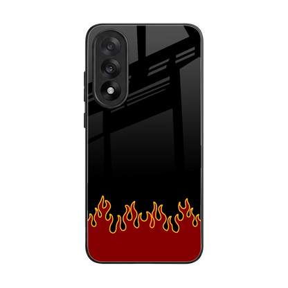 Retro Red Flames back phone cover | glass case for oneplus nord 5