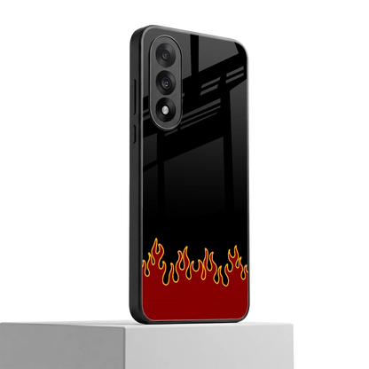 Retro Red Flames oneplus nord 5 mobile cover | shockproof glass phone case