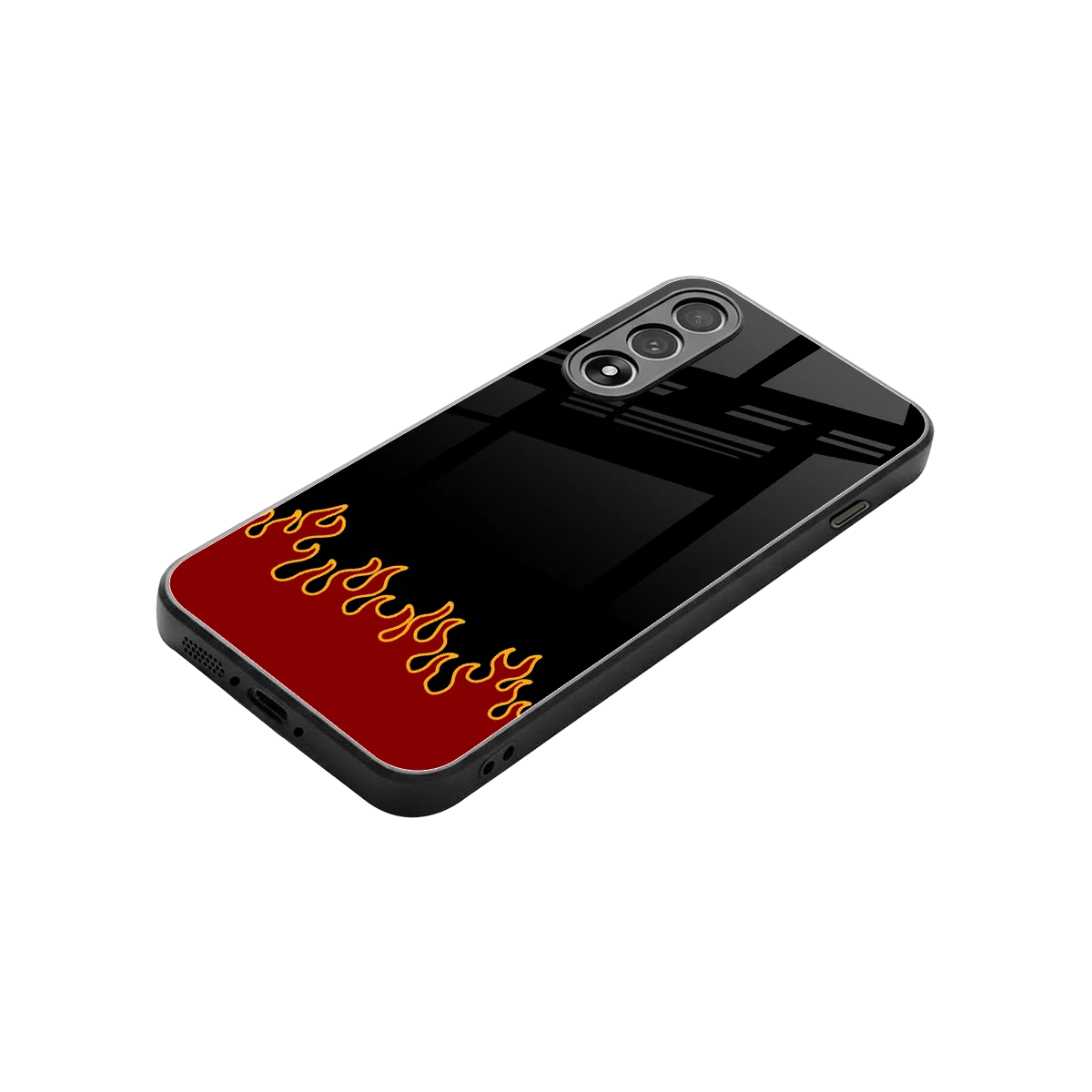 Retro Red Flames stylish phone case for oneplus nord 5 | glossy glass and slim fit