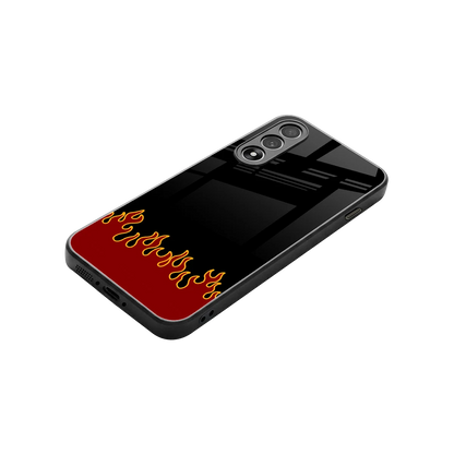 Retro Red Flames stylish phone case for oneplus nord 5 | glossy glass and slim fit