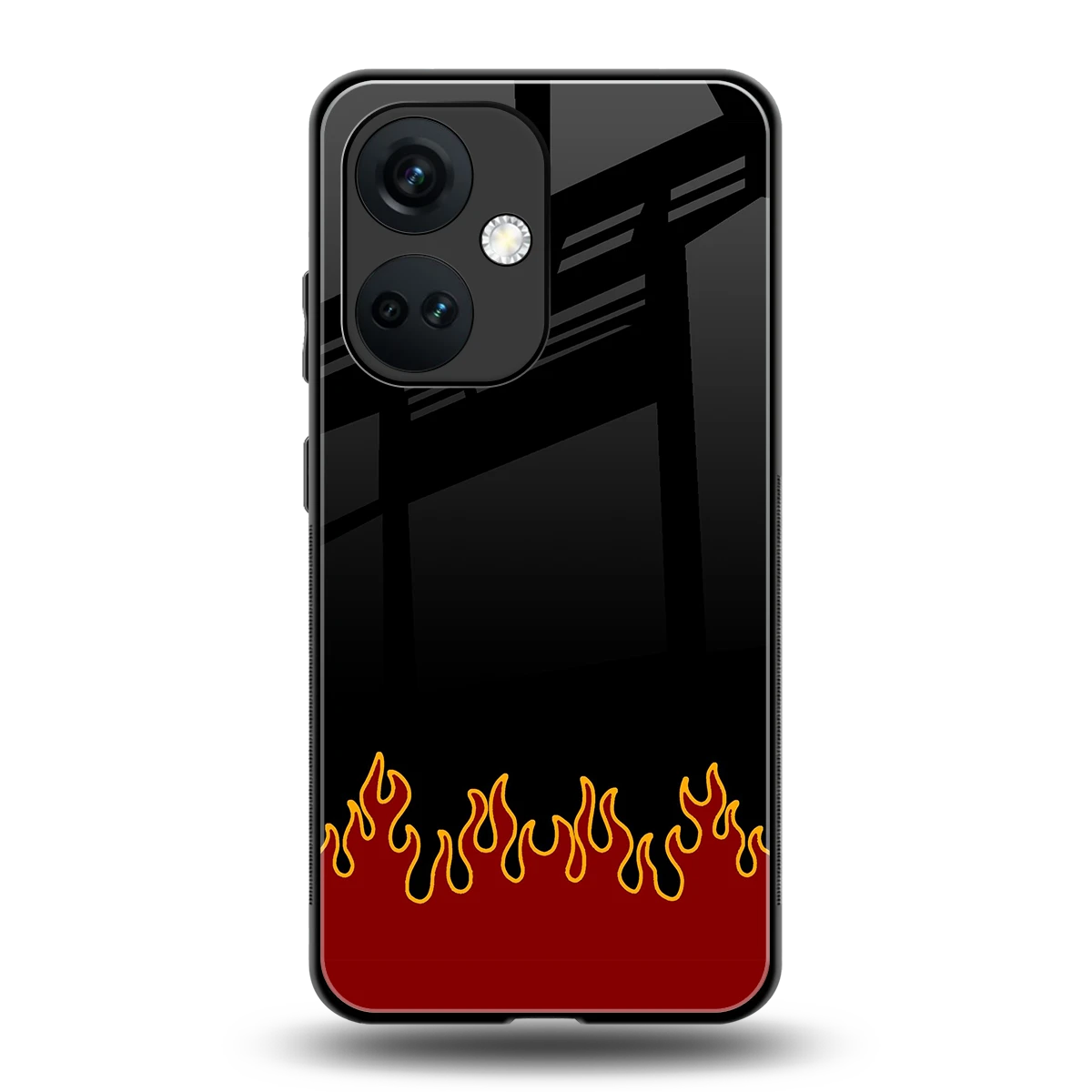 Retro Red Flames back phone cover | glass case for oneplus nord ce 3