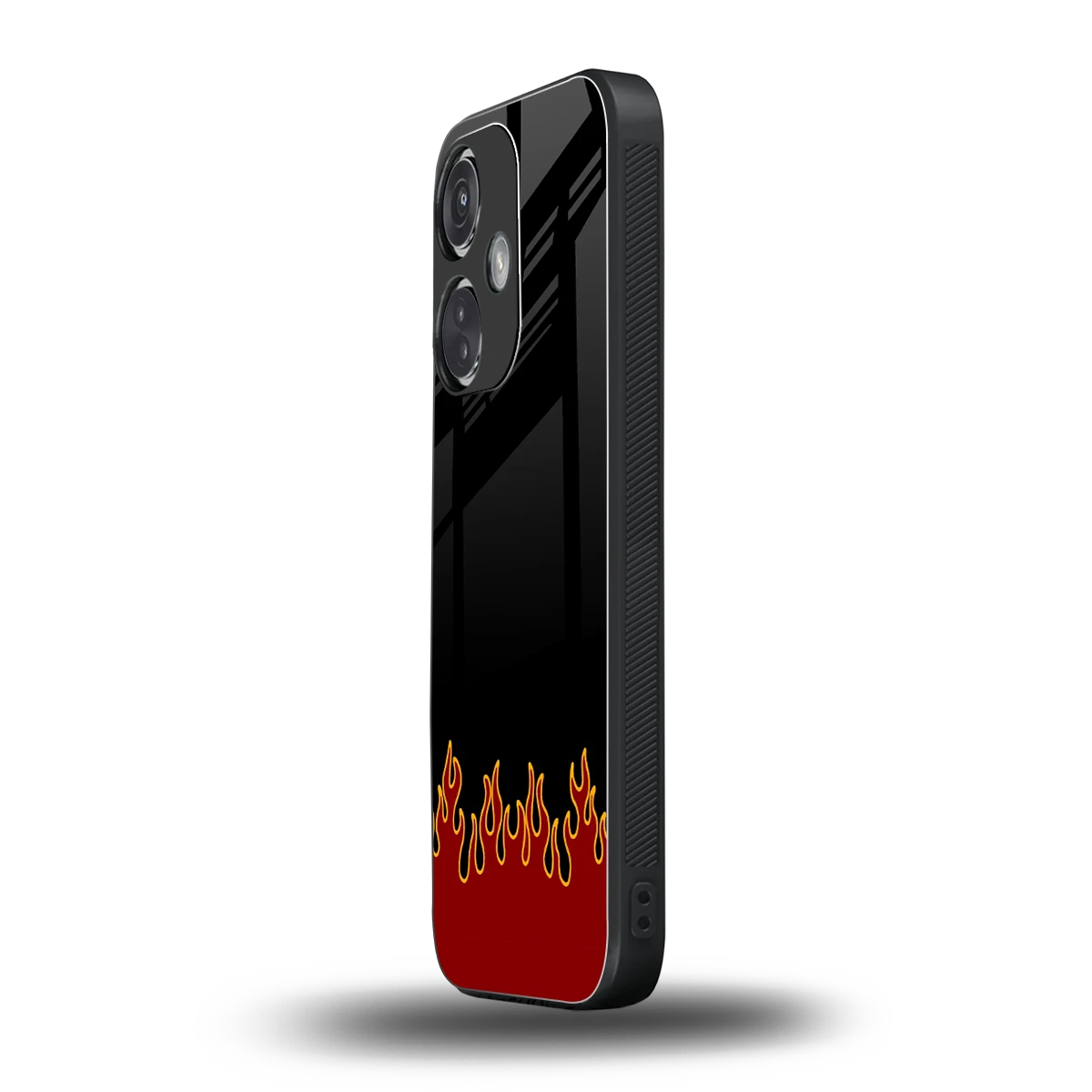 Retro Red Flames oneplus nord ce 3 mobile cover | shockproof glass phone case