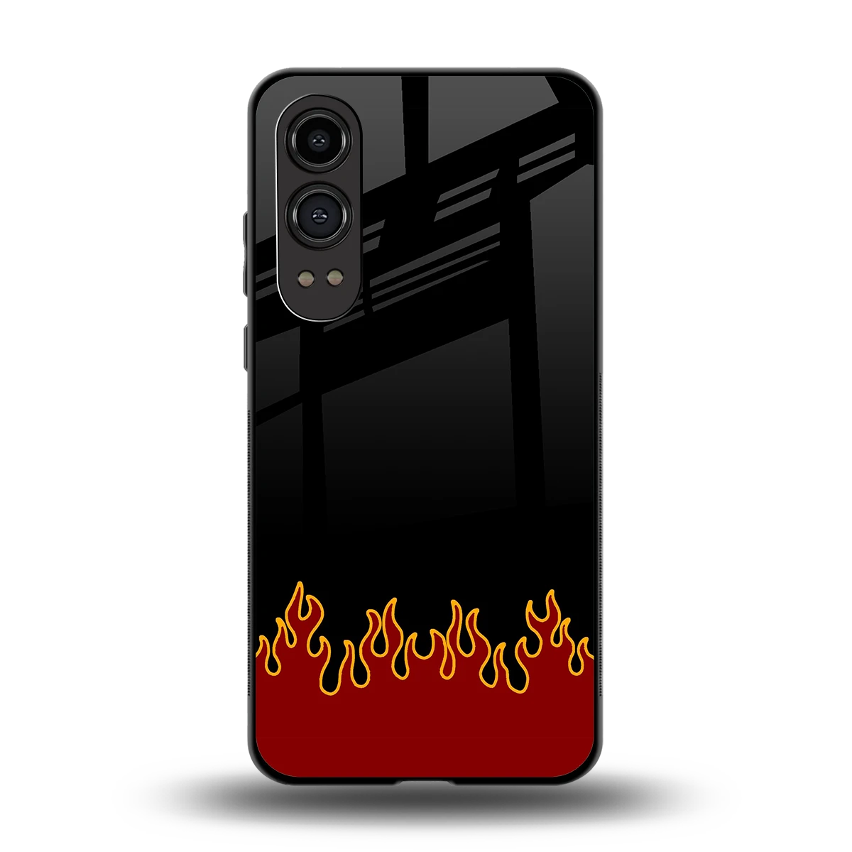 Retro Red Flames back phone cover | glass case for oneplus nord ce 4 lite