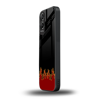 Retro Red Flames oneplus nord ce 4 lite mobile cover | shockproof glass phone case