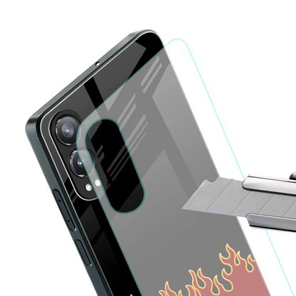 Retro Red Flames stylish phone case for oneplus nord ce 4 lite | glossy glass and slim fit