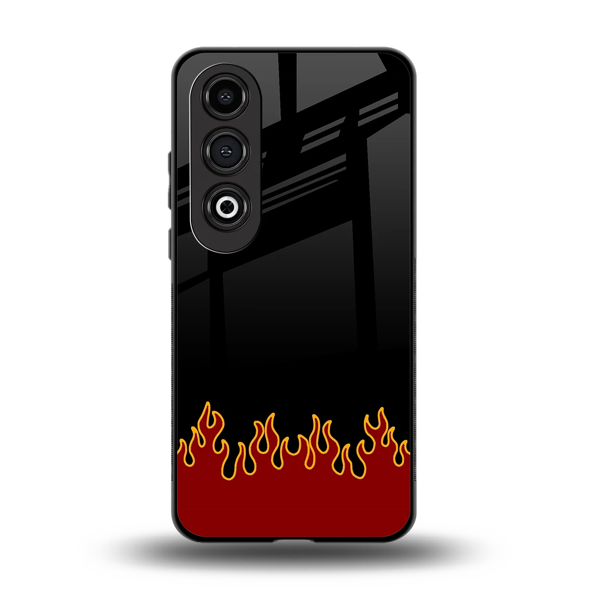 Retro Red Flames back phone cover | glass case for oneplus nord ce 4