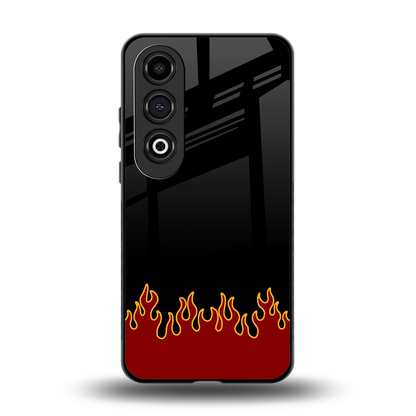 Retro Red Flames back phone cover | glass case for oneplus nord ce 4