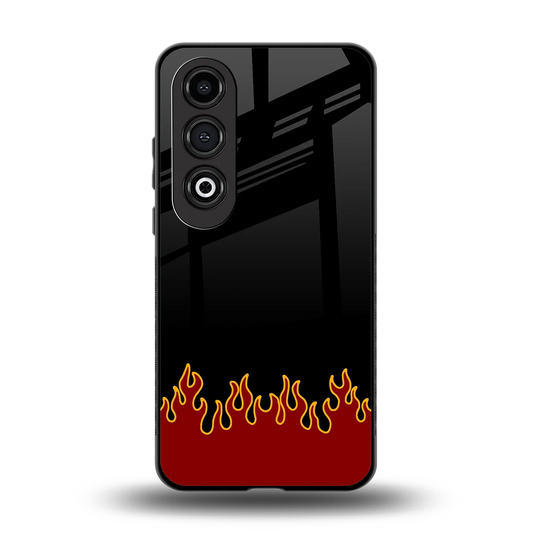 Retro Red Flames back phone cover | glass case for oneplus nord ce 4