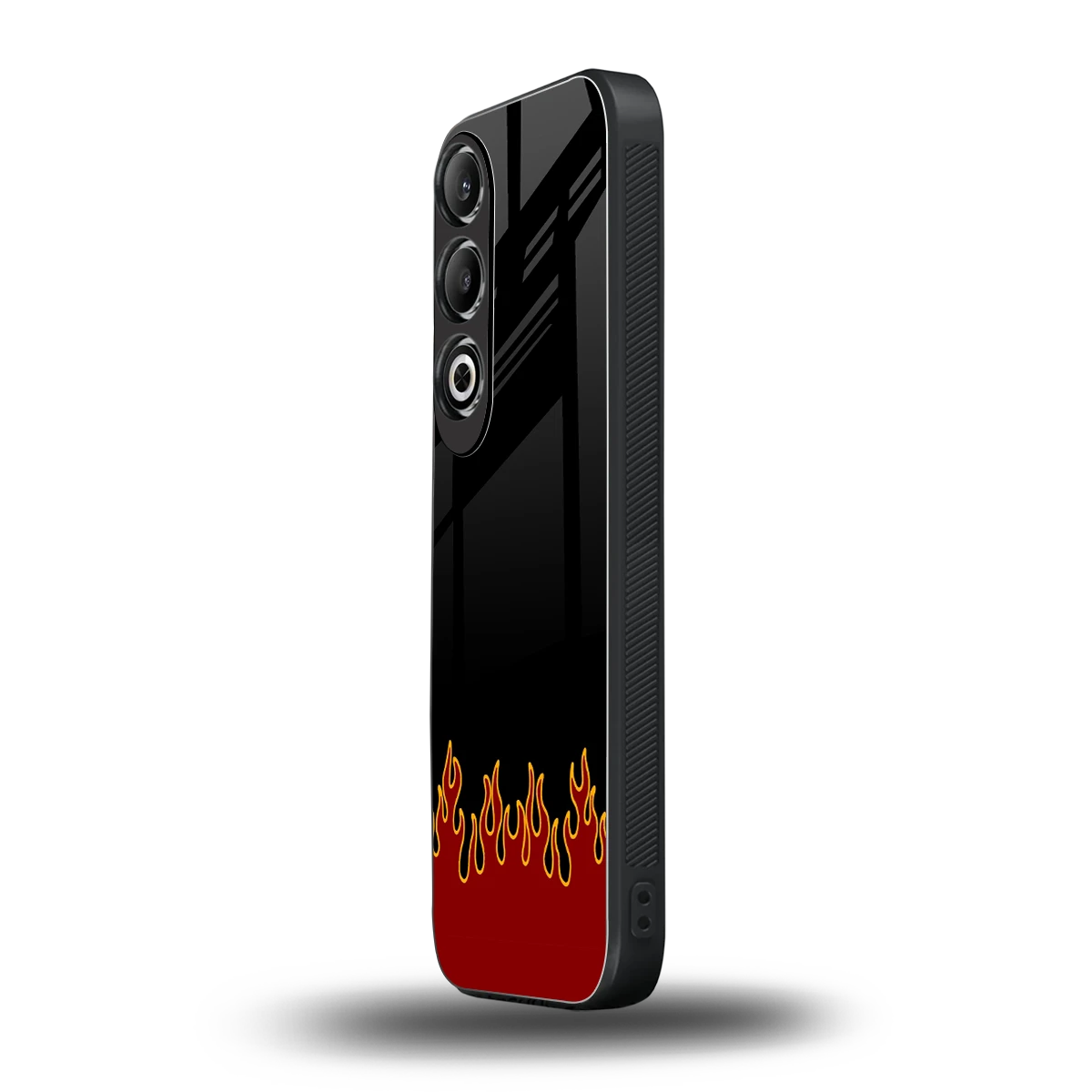 Retro Red Flames oneplus nord ce 4 mobile cover | shockproof glass phone case