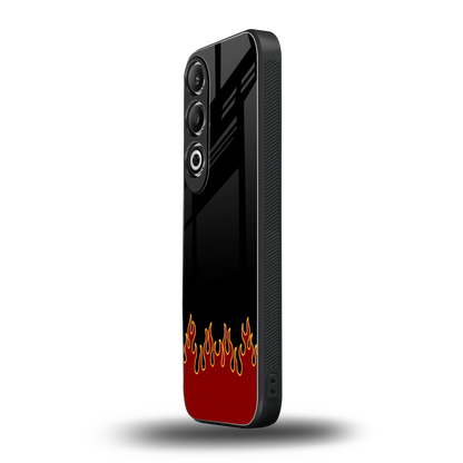 Retro Red Flames oneplus nord ce 4 mobile cover | shockproof glass phone case