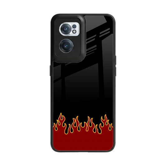 Retro Red Flames back phone cover | glass case for oneplus nord ce 2