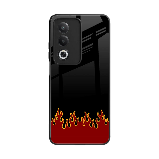 Retro Red Flames back phone cover | glass case for oppo a3 pro