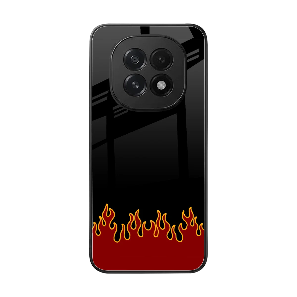 Retro Red Flames back phone cover | glass case for oppo f29 5g