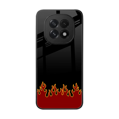 Retro Red Flames back phone cover | glass case for oppo f29 5g