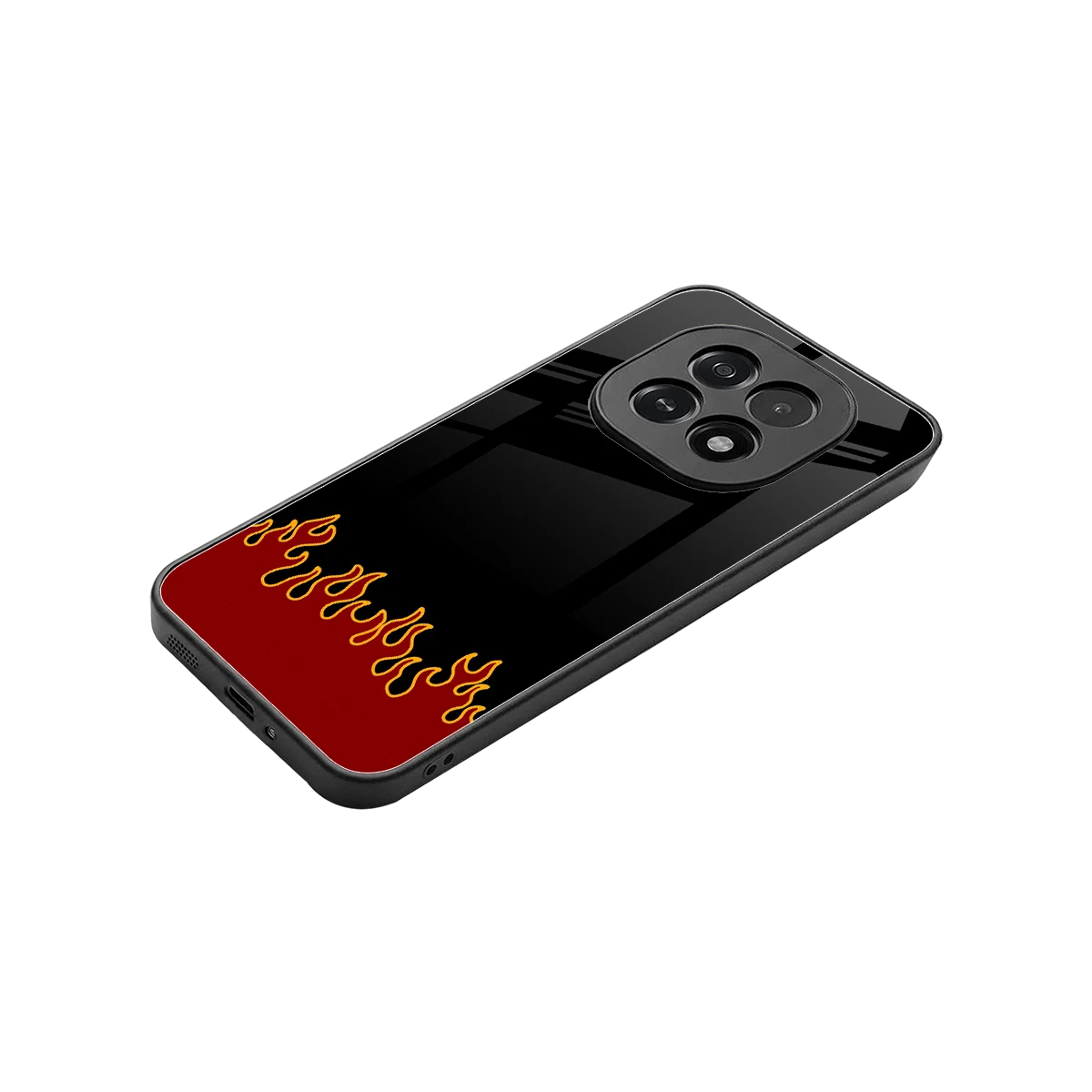 Retro Red Flames stylish phone case for oppo f29 5g | glossy glass and slim fit