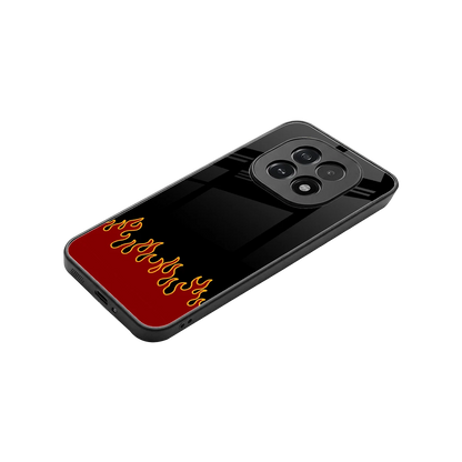 Retro Red Flames stylish phone case for oppo f29 5g | glossy glass and slim fit