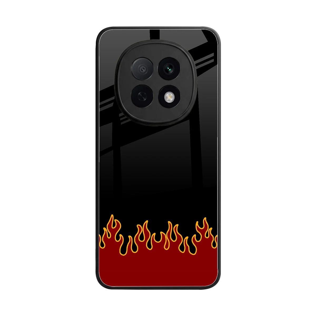 Retro Red Flames back phone cover | glass case for oppo f29 pro 5g