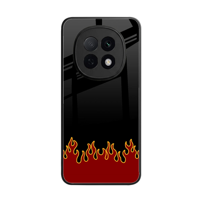 Retro Red Flames back phone cover | glass case for oppo f29 pro 5g