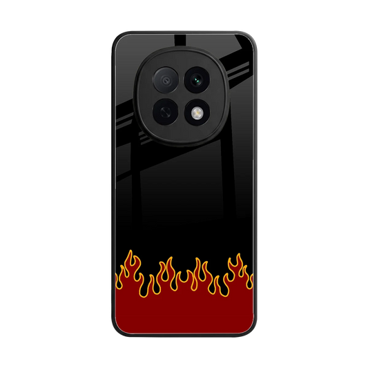 Retro Red Flames back phone cover | glass case for oppo f29 pro 5g