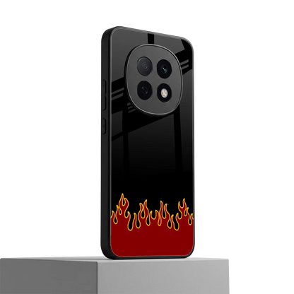 Retro Red Flames oppo f29 pro 5g mobile cover | shockproof glass phone case