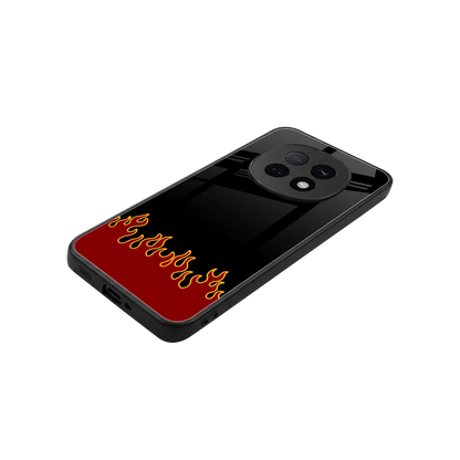 Retro Red Flames stylish phone case for oppo f29 pro 5g | glossy glass and slim fit