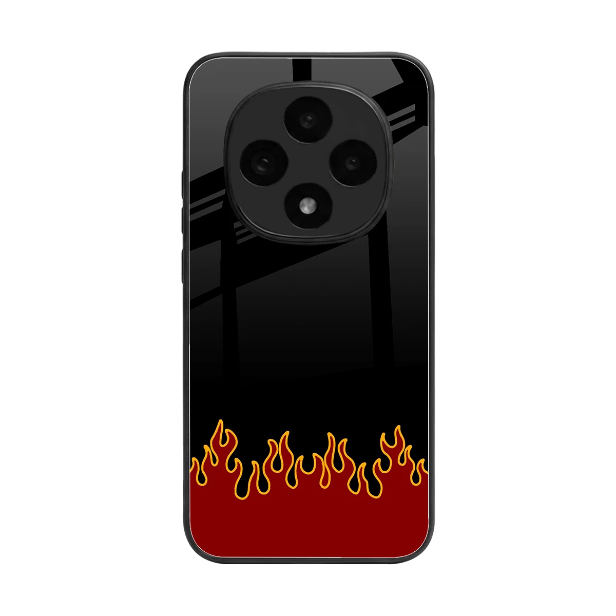 Retro Red Flames back phone cover | glass case for oppo f31 pro 5g