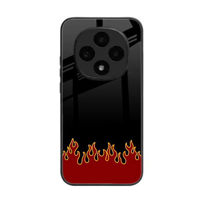 Retro Red Flames back phone cover | glass case for oppo f31 pro 5g