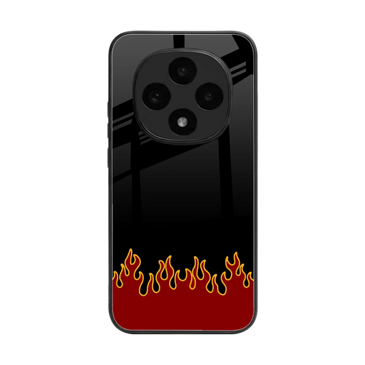 Retro Red Flames back phone cover | glass case for oppo f31 pro 5g