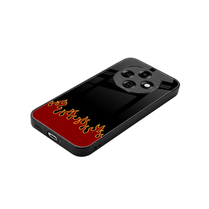 Retro Red Flames stylish phone case for oppo f31 pro 5g | glossy glass and slim fit