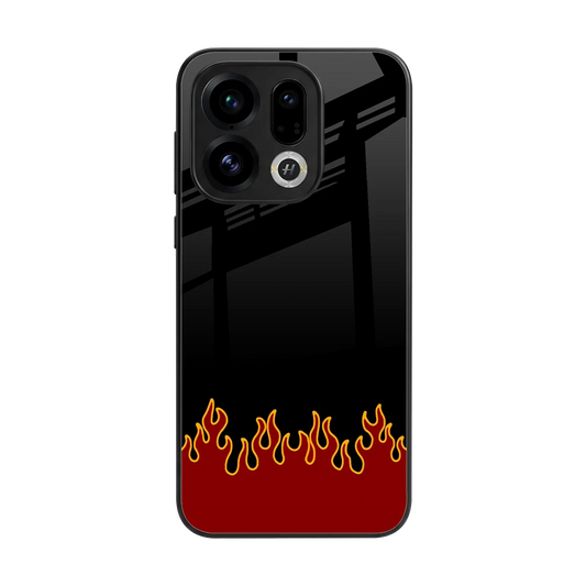 Retro Red Flames back phone cover | glass case for oppo find x9