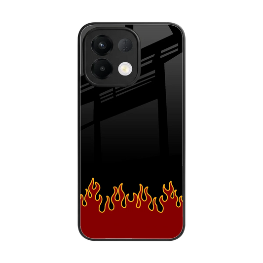 Retro Red Flames back phone cover | glass case for oppo k13 5g