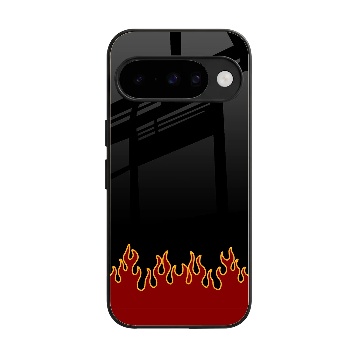 Retro Red Flames back phone cover | glass case for google pixel 10