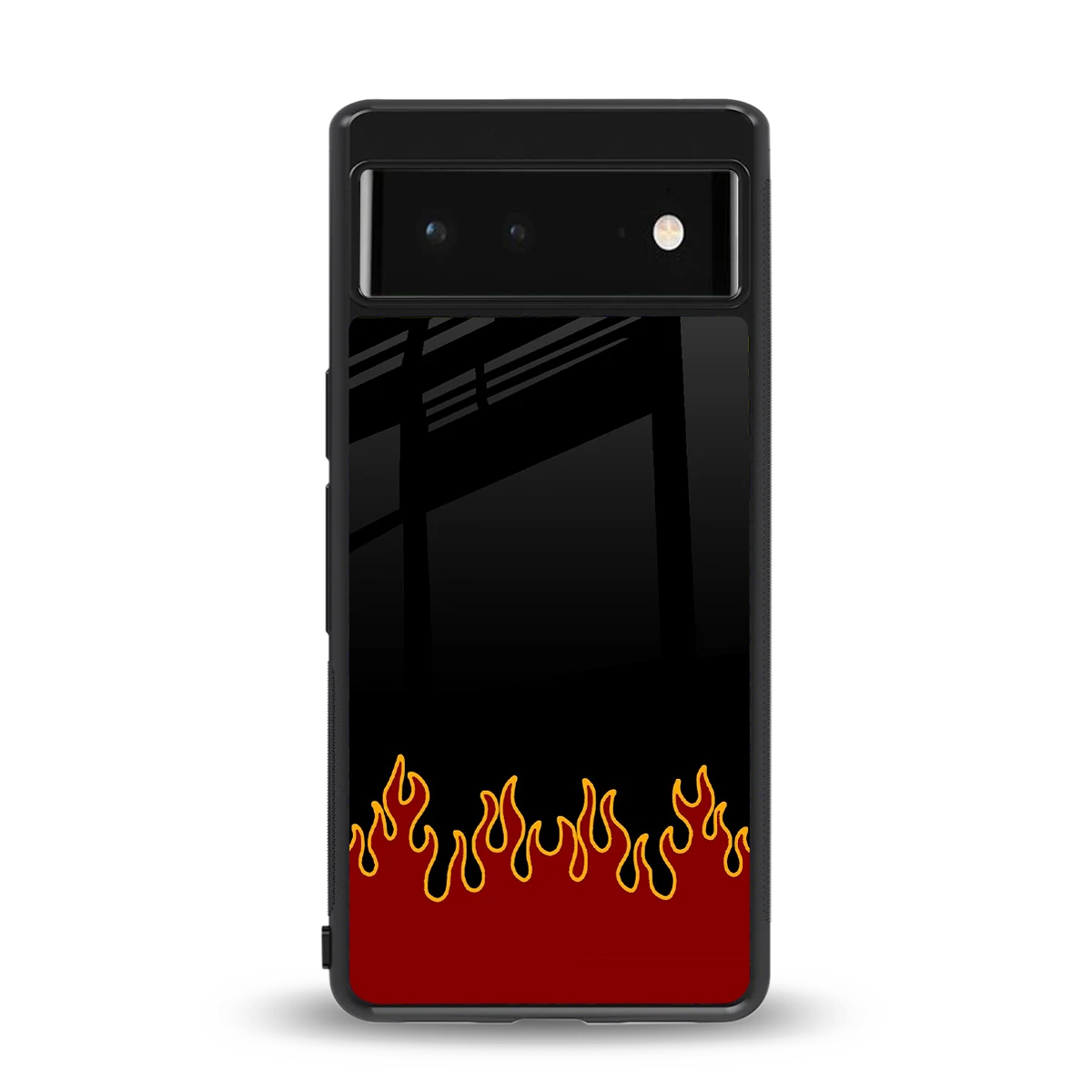 Retro Red Flames back phone cover | glass case for google pixel 6