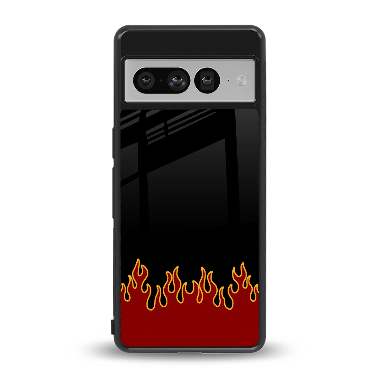 Retro Red Flames back phone cover | glass case for google pixel 7 pro