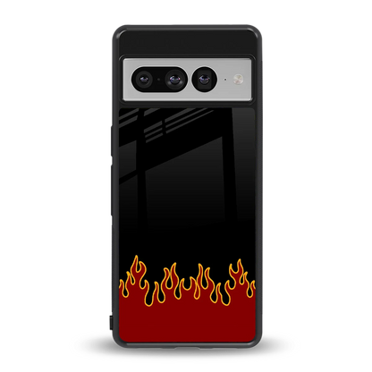 Retro Red Flames back phone cover | glass case for google pixel 7 pro