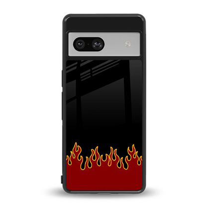 Retro Red Flames back phone cover | glass case for google pixel 7a