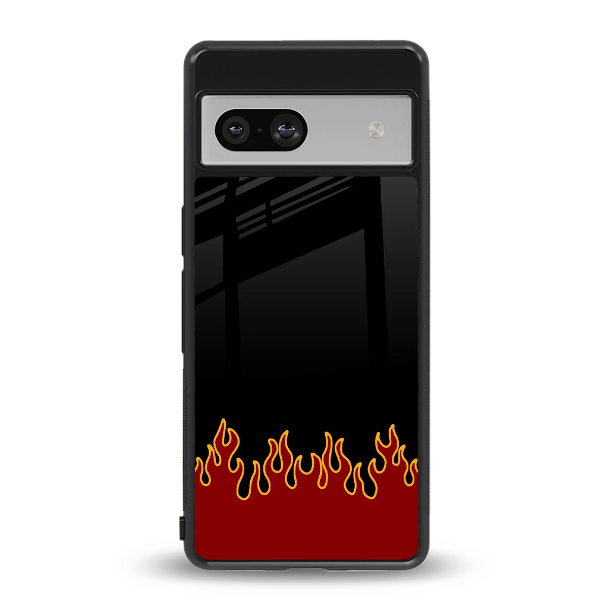 Retro Red Flames back phone cover | glass case for google pixel 7