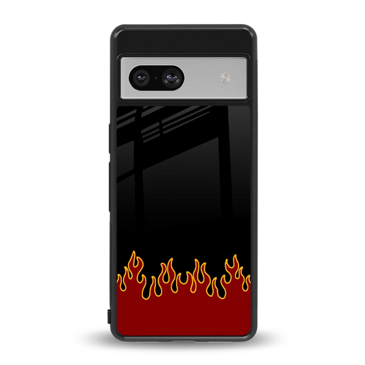 Retro Red Flames back phone cover | glass case for google pixel 7