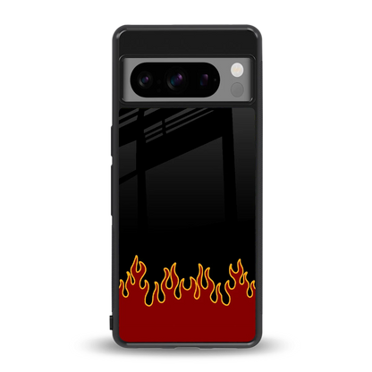 Retro Red Flames back phone cover | glass case for google pixel 8 pro