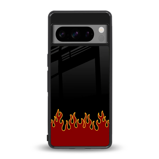 Retro Red Flames back phone cover | glass case for google pixel 8 pro