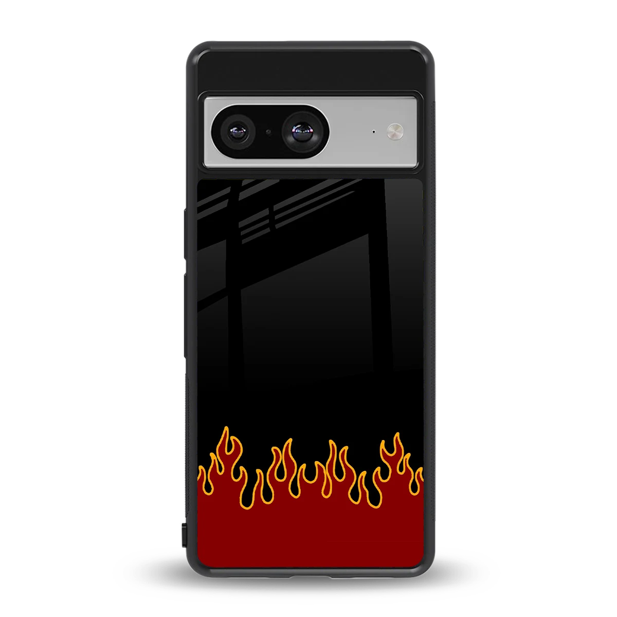 Retro Red Flames back phone cover | glass case for google pixel 8