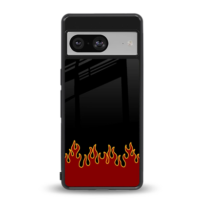 Retro Red Flames back phone cover | glass case for google pixel 8