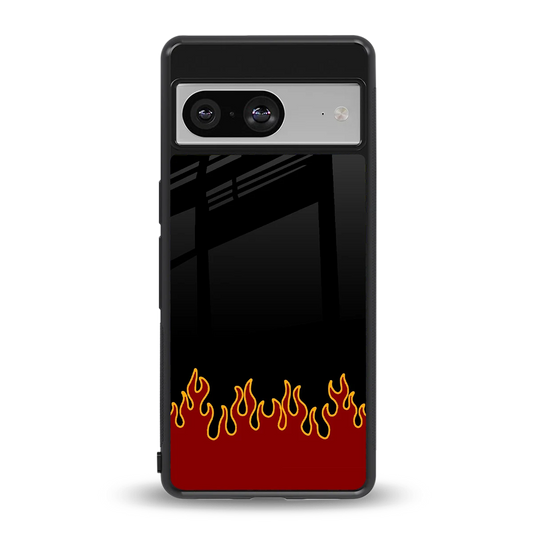 Retro Red Flames back phone cover | glass case for google pixel 8