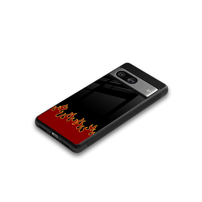 Retro Red Flames google pixel 8 mobile cover | shockproof glass phone case