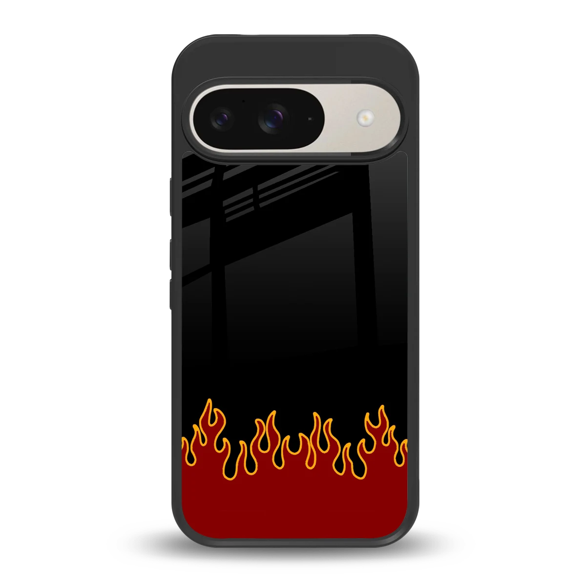 Retro Red Flames back phone cover | glass case for google pixel 9